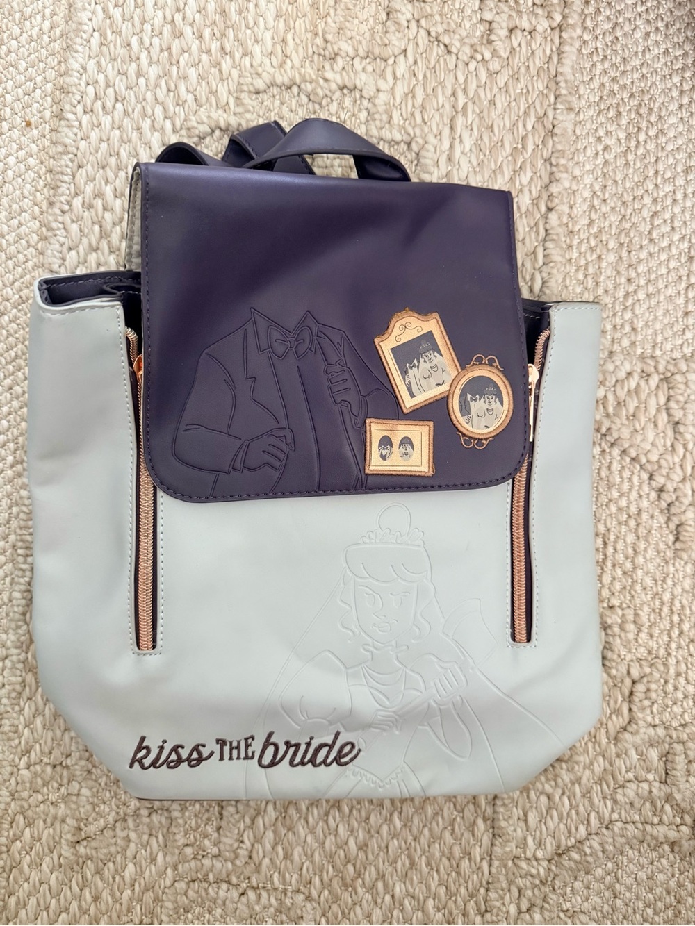 Disney Parks Haunted Mansion Kiss The Bride Headless Groom Portrait Backpack